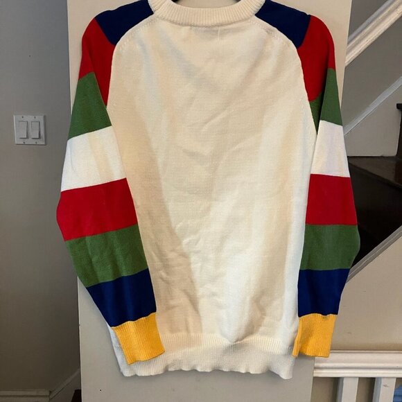 Ivory Sweater With Colorful Sleeves - Picture 4 of 7